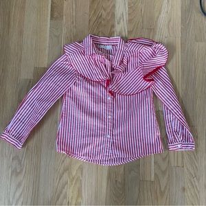 Zara Striped Button Up Shirt Size 8 EUC